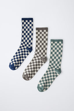 3-PACK OF CHECK LONG SOCKS - Zara фото 4