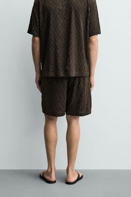 BERMUDA JACQUARD GEOM?TRICO / Marr?n - Zara фото 3