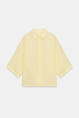 CAMISA FLUIDA OVERSIZE ZW COLLECTION / Amarillo - Zara фото 4