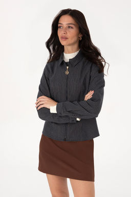 Kad_n Lacivert _izgili Fermuarl_ Dokuma G_mlek - U.s. polo assn фото 3