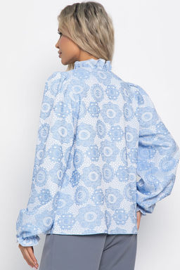 Блуза Доменика (бело-голубая) Б15015-18М