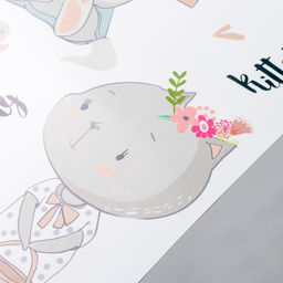 Наклейка пластик интерьерная цветная "Милые котятки" 30х90 см