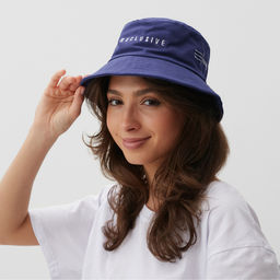 Панама с надписью MINAKU, синяя, размер 56-58