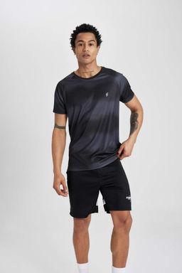 DeFactoFit Облегающая футболка с круглым вырезом и рисунком в стиле спортсмен с короткими рукавами  фото 5