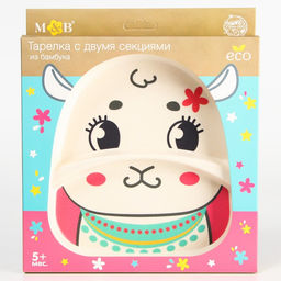 Тарелка детская из бамбука M&B «Малышки», 2 секции, МИКС
