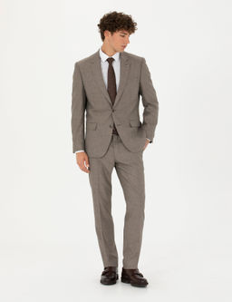 A__k Kahverengi Slim Fit Tak_m Elbise