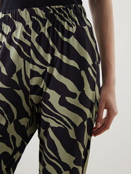 Beli Lastikli Desenli Kad?n Pantolon