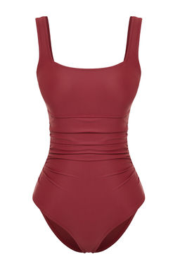 TRENDYOLMILLA Bordo Kare Yaka Toparlay?c? Regular Mayo TBESS24MA00102 фото 6