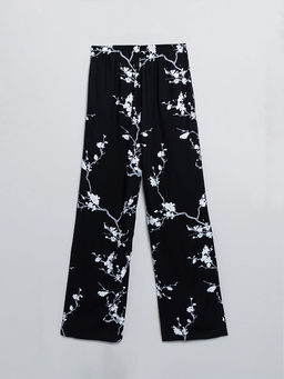 Брюки домашние женские черные с узором сакуры - Mark formelle фото 7