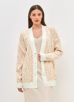 K13407 Кардиган (вязаный трикотаж) БЕЖЕВЫЙ