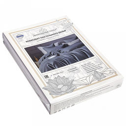 Постельное белье, комплект Дуэт (семейный) Тень 5 предметов: 2 пододеяльника на пуговицах 145х215см, евро-простыня 220х240см, 2 наволочки 70х70см с клапаном-запахом, сатин 135г/м2, хлопок 100%, упаковка классическая ПВХ 34,5х41см, Домашняя мода  фото 2