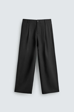 PANTAL?N RELAXED FIT PLIEGUES / Negro