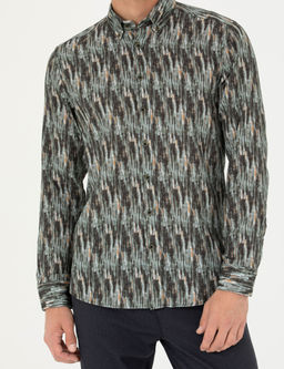Haki Slim Fit Uzun Kollu G_mlek
