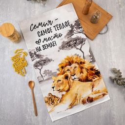 Полотенце Этель Семья 40х73 см, 100% хлопок, вафля 160 гр/м2