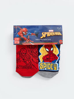 Spiderman Bask?l? Erkek ?ocuk Patik ?orap 5li