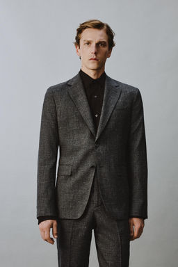 BLAZER TRAJE RELAXED FIT VISCOSA - LINO / Negro