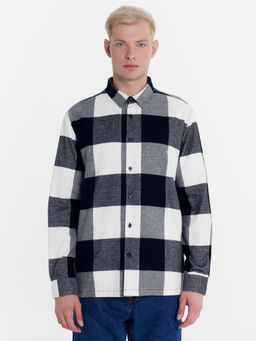 Рубашка мужская в черно-белую клетку черно -белая клетка 111908