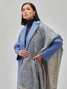 В составе шерсть ! теплый двусторонний палантин - Tantino фото 6