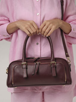 Кожаная сумка Nora DBR 31148 зимняя вишня фото 3