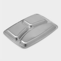 Поднос, 29×20.6×2 см, 3 секции, нержавеющая сталь, серебристый