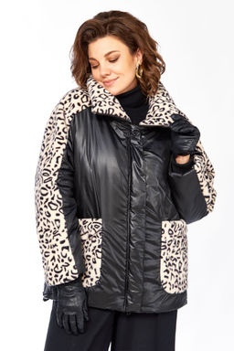 Куртка LADY SECRET 7294 черный/леопардовый мех