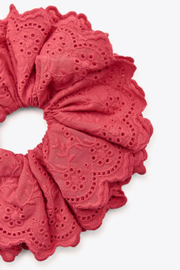 MAXI COTTON SCRUNCHIE WITH EMBROIDERY - Zara фото 4