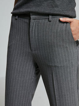 Dar Fit ?izgili Kad?n Pantolon