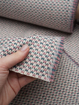 Шерсть пальтово-костюмная Твид Букле цв.молочный/розовый, ш.1.55м, шерсть-50%, п/э-50%, 430гр/м.кв - Купава фото 4