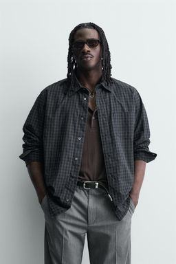 CAMISA RELAXED FIT CUADROS / Azul / Gris - Zara фото 2