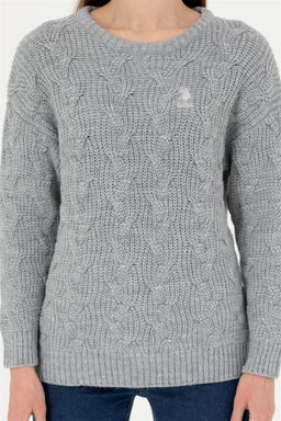 Женский серый меланжевый свитер - U.s. polo assn фото 6