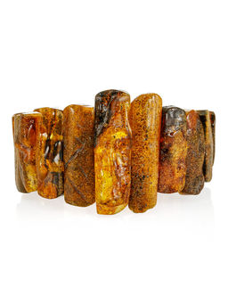 Объёмный браслет Помпеи из натурального балтийского янтаря