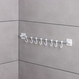 Держатель для полотенец в ванную, 8 крючков, 45 см, белый - Simaland фото 2