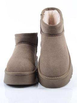 04-PF8520-6 KHAKI Угги женские (натуральная замша, 100% шерсть)