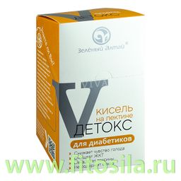 Кисель сухой растворимый «Детокс для диабетиков » на цитрусовом пектине 7стиков по 20гр "Зеленый Алт