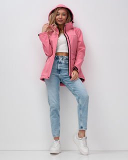 Ветровка спортивная женская с капюшоном softshell розового цвета 9566R - Mtforce фото 25