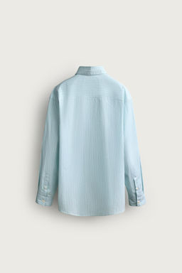 CAMISA BOXY FIT RAYAS / Verde agua - Zara фото 8