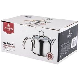 ЧАЙНИК AGNESS PROFESSIONAL 2 Л. ХРОМНИКЕЛЕВАЯ НЕРЖАВЕЮЩАЯ СТАЛЬ 18/10, ИНДУКЦИОННОЕ ДНО фото 2