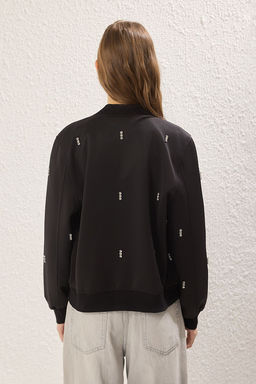 TRENDYOLMILLA Siyah Regular Tas Detayl? Bomber Ceket Mont TWOSS25MO00035 фото 4