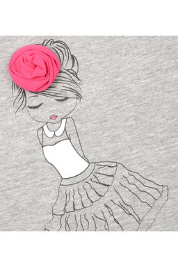 Футболка для девочки	 UD 2850 серый - Mini maxi фото 2