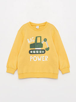 Bisiklet Yaka Uzun Kollu Bask?l? Erkek Bebek Sweatshirt ve E?ofman Alt 2li Tak?m - Waikiki фото 2