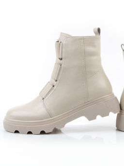 04-M2-706 BEIGE Ботинки зимние женские (натуральная кожа, натуральный мех)