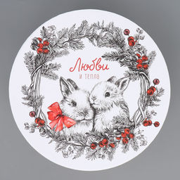 Коробка новогодняя подарочная круглая «Любви и тепла», 17.5×20 см