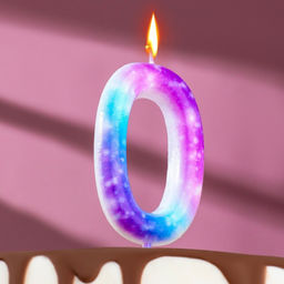 Свеча в торт на шпажке Галактика, цифра 0, 9 см, ГИГАНТ