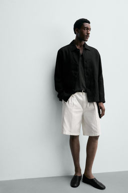 SOBRECAMISA  REGULAR FIT 100% LINO / Negro - Zara фото 6