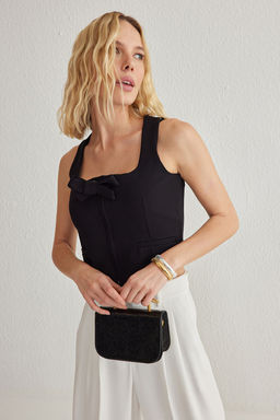 TRENDYOLMILLA Beyaz Regular Kurdele Detayl? Dokuma Yelek TWOSS25YE00036  фото 2