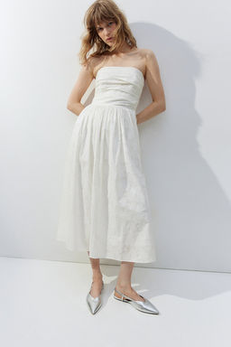Vestido bandeau en tejido jacquard