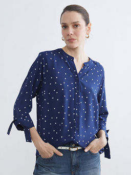 Ka??k Yaka Puantiyeli Bluz