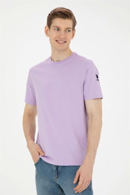 Мужская сиреневая базовая футболка