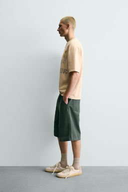 CAMISETA PUNTO ESTAMPADO LAVADO / Arena