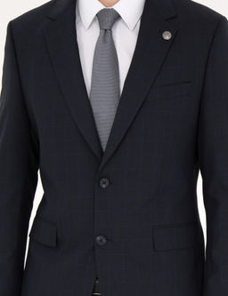 Lacivert Slim Fit Tak_m Elbise